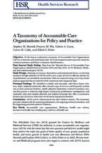 ACO taxonomy - health services research