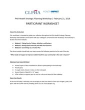 CLPHA-HIP PHA Health and Housing Strategic Planning Workshop - Feb 2018 - Participant Worksheet - FINAL