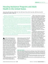 Fenelon et al - Housing assistance programs and adult health in the US - AJPH - February 2017